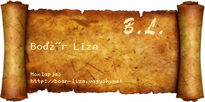 Boár Liza névjegykártya